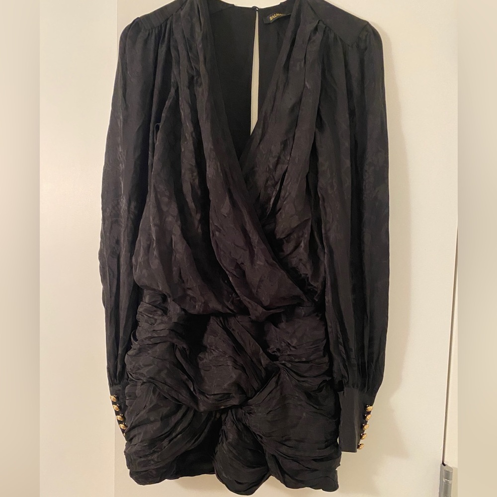 Balmain X H&M Limited Edition Black Jacquard Dress Size 6